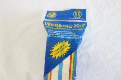Kit de correas Wellington vintage para sillas de césped rayas multicolores 80’ X 3” nuevo Foto 1 de 3