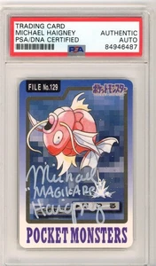 PSA Signed Micheal Haigney Magikarp File 129 Carddass Pocket Monsters 1997 - Picture 1 of 2