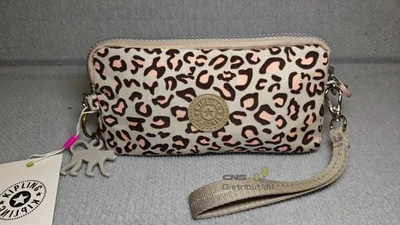 Kipling Lowie Leopard Pouch Portafoglio Polso Poliestere NUOVO STOCK E SPEDIZIONE USA - Immagine 1 di 4
