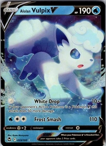 Alolan Vulpix V Ultra Rare SWSH12: Silver Tempest 033/195 Near Mint - Picture 1 of 2