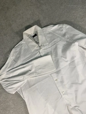 Camisa de vestir ERMENEGILDO ZEGNA SU MISURA blanca de sarga de algodón ver fotos medida Foto 1 de 4
