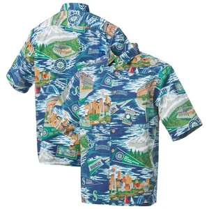 Herren Reyn Spooner weiß Seattle Mariners Scenic Knopfleiste Hemd - Bild 1 von 3