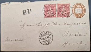 Tübliauslandsbrief Zusatzfrank. 2x 38 Montreux-Breslau Polen LP! - Bild 1 von 4