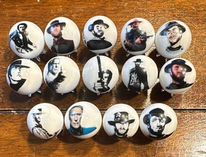 Clint Eastwood 5/8" glass marbles with stands - Bild 1 von 1