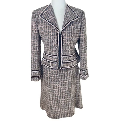 Falda de tweed vintage Jones New York Petite talla 8P 2 piezas con chaqueta blazer formal  Foto 1 de 4