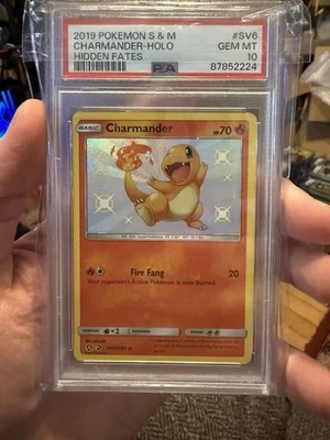 Pokemon Charmander Sun & Moon Hidden Fates SV6/SV94 PSA 10 Shiny RARE - Image 1 of 2