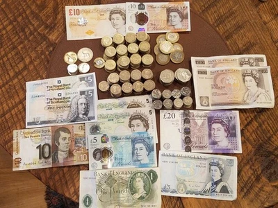 Great Britain Currency Lot, Notes and Coins, 205.85 Pounds Total - Image 1 of 4