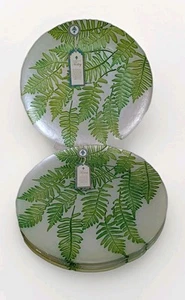 6 Handcrafted In Turkey, 13" Magestic Green Fern Plate, Green & Silver, New - Picture 1 of 2