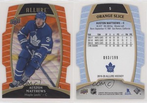 2019-20 Upper Deck Allure Orange Slice /199 Auston Matthews #5