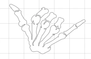 Hang loose skeleton hand vinyl decal stickers - Picture 1 of 2