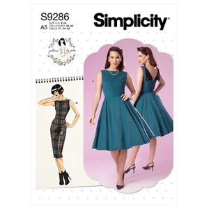 SIMPLICITY 9286 MISSES FOLD BACK FACING DRESSES Sewing Pattern Size 6-14 & 14-22 - Picture 1 of 6