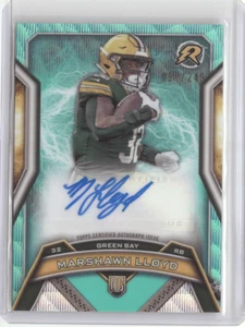 MARSHAWN LLOYD 2024 Topps Resurgence AUTO AQUA WAVE REFRACTOR RC 090/249 Packers - Picture 1 of 2