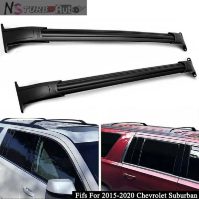 2Pcs Roof Rail Rack Cross Bars Crossbars Fits for Chevrolet Suburban 2015-2020 - Image 1 of 4