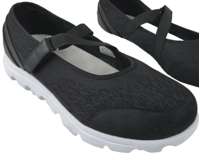 Zapatos planos negros Propet Travelactiv Mary Jane para mujer W5103 ligeros ~ 11 de ancho Foto 1 de 4