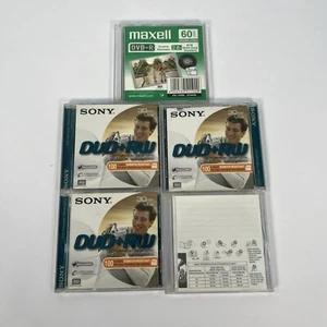 Sony DVD + RW 30 MINUTE 1.4GB 3" Camcorder Disc Maxell 60min Bundle X5 - Photo 1/7