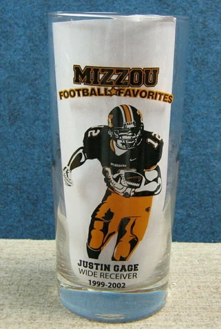 2010 Mizzou Tigers Tumbler Drink Glass- Mizzou Football Favorites- Justin Gage Cover