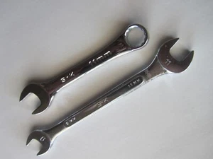 Vintage 2Pc.SK 8209 9mm x 11mm Open end 11mm Combination 88111 !2Poin Box Wrench - Picture 1 of 6