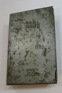 Vintage 1950's Empty Huot Drill Index Old Steel Bit Box St Paul MN FREE S/H - Picture 1 of 6