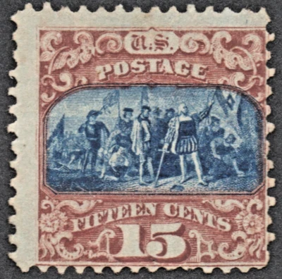 US Sc# 119 *MINT NO GUM { 15c LANDING OF COLUMBUS } BEAUTY "SCARCE 1869 CV$ 950 - Image 1 of 4