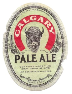 Beer Label: Calgary Brewing & Malting Co, Calgary, Canada, 12oz Pale Ale - Picture 1 of 1