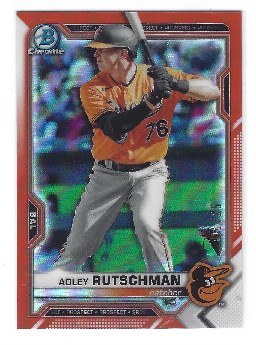 2021 Bowman Chrome Orange Refractor 01/25 #241 Adley Rutschman SP RC | Orioles