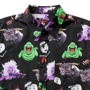 Mens Ghostbusters Slimer Terror Dogs Zuul Short Sleeve Cotton Button Up Shirt M - Picture 1 of 4