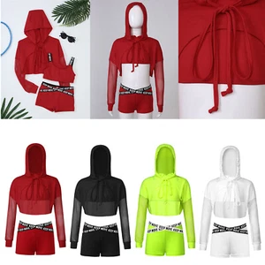 Children Girls Tracksuits Skinny Activewear Cropped Outfits Training Sportwear - Picture 1 of 28