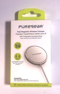 PureGear 15W Fast Magnetic (MagSafe) Wireless Charger - Silver/White (63871PG) - Picture 1 of 3