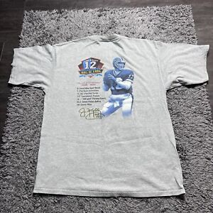 Vintage Buffalo Bills Jim Kelly #12 HOF Shirt Mens XL Gray NFL 2002 Logo