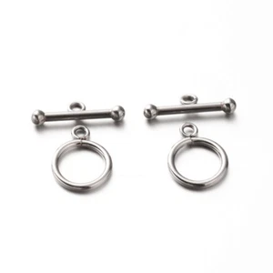 50Sets Stainless Steel Ring Toggle & T bar Clasps Closure End Clasp Craft - Picture 1 of 1