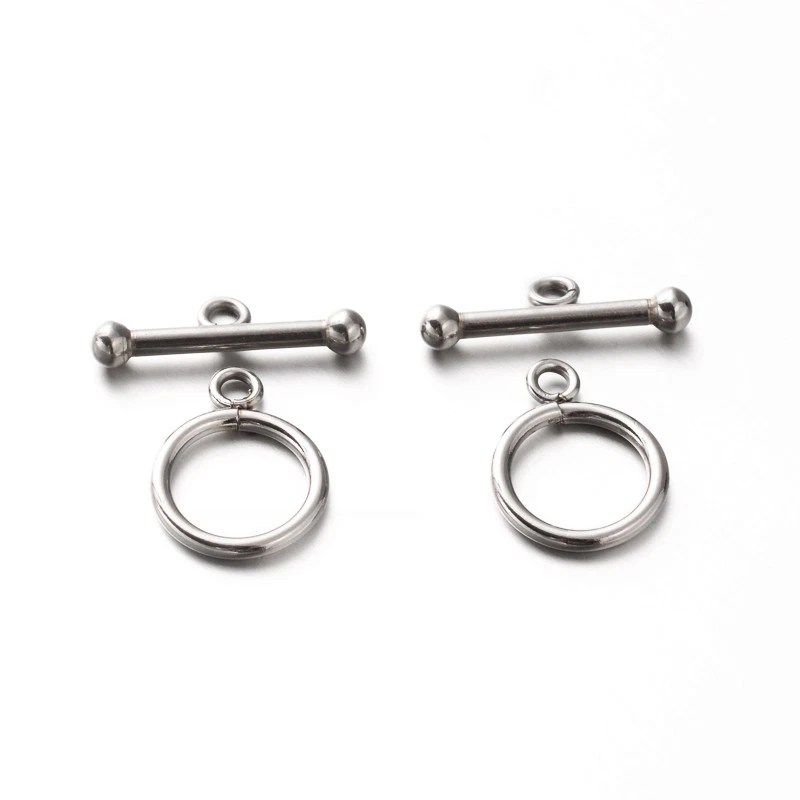 50Sets Stainless Steel Ring Toggle & T bar Clasps Closure End Clasp Craft - Image 1 of 1
