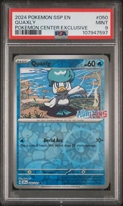 2024 Quaxly Pokemon Center Exclusivo Estampado Promo PSA 9 #050 RARO Holo Inglés - Imagen 1 de 2