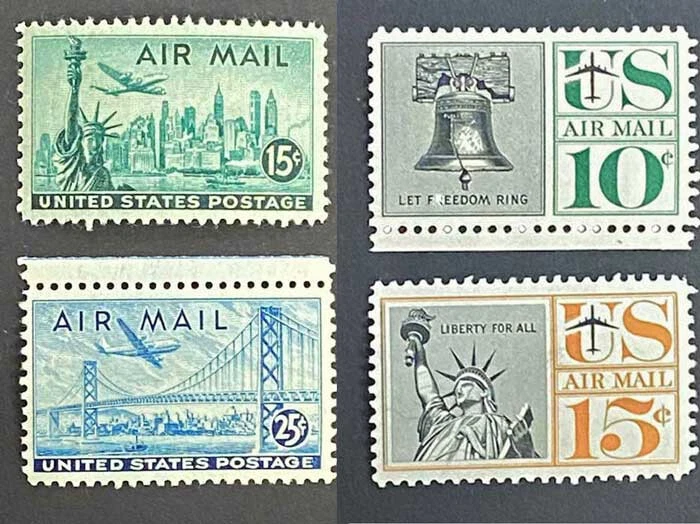 US-C35-6, 1946 & C57-8, 1959, AirMail, VF/XF, MNH - Image 1 of 1