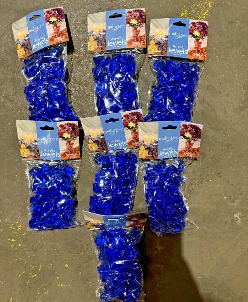 Gemas de joyas azules acrílicas MAINSTAYS, bolsa a granel de 5 OZ lote de 7 ¡Nuevas! Foto 1 de 1