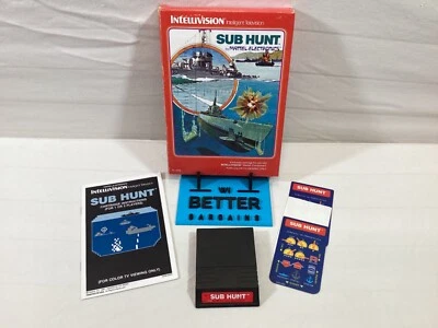 Sub Hunt (Mattel Intellivision 1981) ~ CIB Complete w/ Box Manual & Overlays - Image 1 of 4