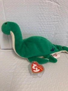 Ty Beanie Baby 💜 NESS-E The Loch Ness Monster w/Logo UK Exc. Plush NEW MWMT'S - Picture 1 of 1