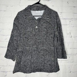 Top Chico’s Talla 2/Mediano Blanco y Negro - Imagen 1 de 4