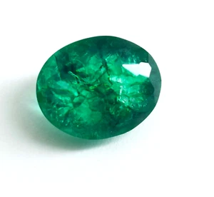 New Oval Cut Untreated & Unheated 19-21 Ct Natural Green Colombian Emerald Stone - Picture 1 of 8