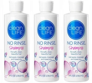 Clean Life No Rinse Hair Shampoo 8 Fl. Oz Each Bottle - 3 PACK - Picture 1 of 1