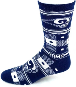 Los Angeles Rams Football marineblau & weiß gesteppte Deuce Crew-Socken - Bild 1 von 1