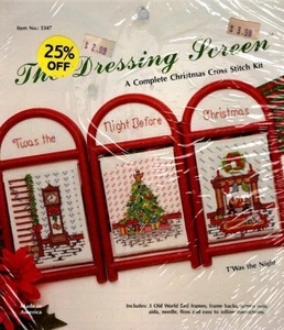 NIP THE DRESSING SCREEN T'WAS THE NIGHT WEIHNACHTEN KREUZSTICH-SET #5347 - Bild 1 von 2
