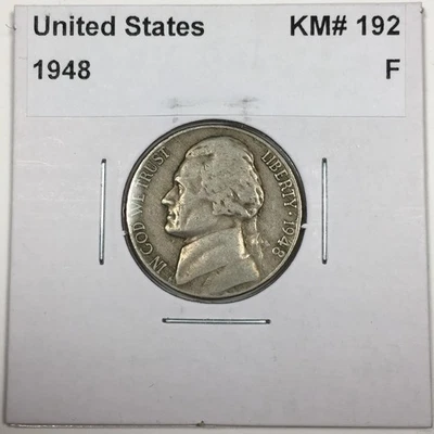 1948 Jefferson Nickel - Fine (F) KM#192 - N48PF - Image 1 of 4