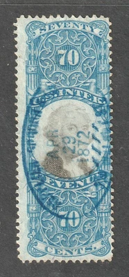Scott # R117, Used, F, 70¢ U.S. Internal Revenue, SOTN Oval/Cut Cancels - Image 1 of 2