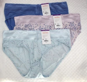 Nuevo conjunto/3 bragas WARNER'S sin muffin top HIPSTER AZUL LILA FLORAL PERIWINKLE 9 - Imagen 1 de 5