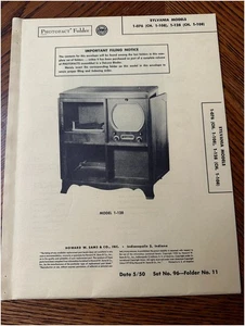 Sylvania 1950 TV y Radio Fotofacto Manual Fotografía Indianápolis IN Sams - Imagen 1 de 4