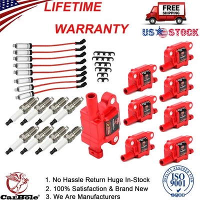 8 Pcs UF413 Ignition Coil & 41-962 Spark Plug + 9748UU Wire For Chevrolet GMC V8 - Image 1 of 4