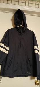 Old Navy Hooded Jacket Rain Coat Activewear Mens M Dark Blue Hiking Jogging - Picture 1 of 7