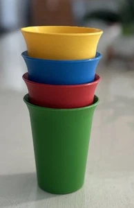 Tupperware Bell Tumbler Sippy Cups 6 oz~Primary Colors~NO LIDS~MINT! - Picture 1 of 3