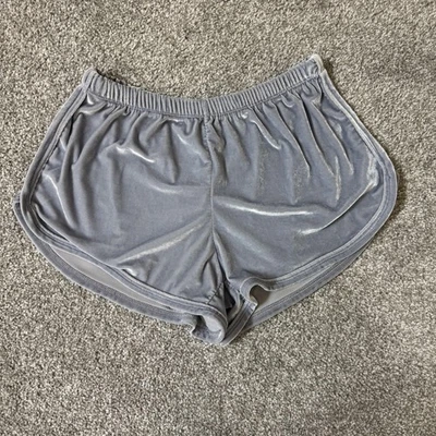 Plein Girl Shorts Womens Small Gray Velvet Italy Y2k Vintage Inspired Lounge 90s - Image 1 of 4