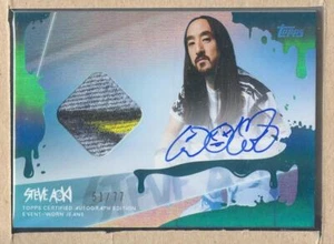 Steve Aoki SA3 Wave 3 2020 Topps X Event-Worn Jeans Auto Blue Frosting 51/77 - Picture 1 of 2